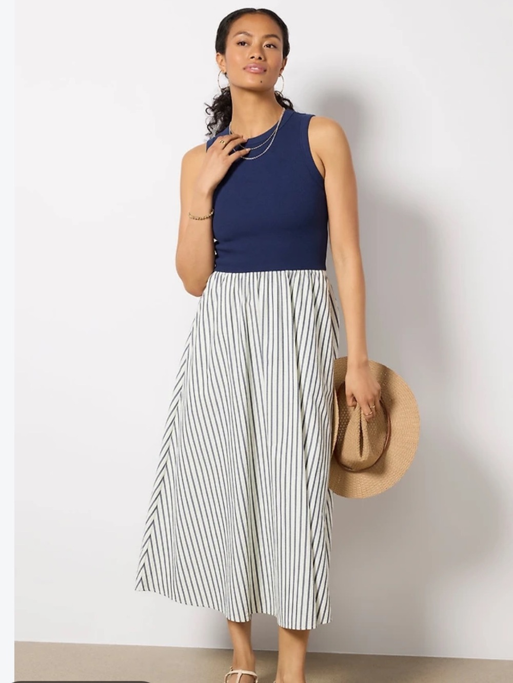 LNA Clothing Rhett Mixed Media Maxi Dress